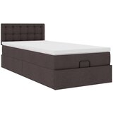 vidaXL Otomanski posteljni okvir z vzmetnico rjav 90x190 cm blago, (21607797) | Shoptok.si