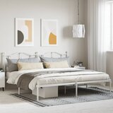 vidaXL Metalni okvir za krevet s uzglavljem bijeli 200x200 cm Cijene
