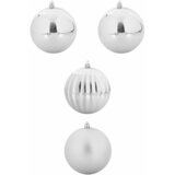  Set božićnih kuglica XXL 4 pcs Srebrno Plastika | shoptok.hr