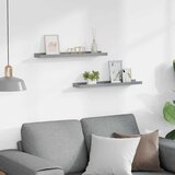  Zidne police za fotografije 2 kom sive 60 x 9 x 3 cm MDF | shoptok.hr