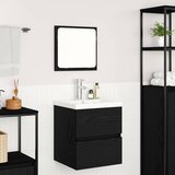  Set namještaja za kupaonicu Zidne 2 pcs Crni hrast i bijela | shoptok.hr