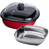 RIESS Kozica za kuhanje na sopari Color Rot 28x28cm / 4,5l / indukcija / inox, steklo, (5000198722) | Shoptok.si