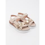 GOODIN Beige platform sandals with metallic embellishment | Shoptok.si