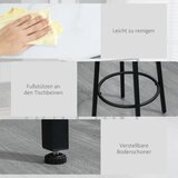  Barski set za 2 osobe 1 stol s 2 barske stolice ploča stola u imitaciji bijelog mramora čelični okvir | shoptok.hr