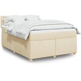  Krevet s oprugama i madracem krem 160x200 cm od tkanine | shoptok.hr