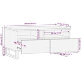 vidaXL Klubska mizica črna 80x54x40 cm trden mangov les | Shoptok.si