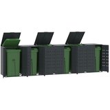 vidaXL Spremište za 6 kante za otpad antracit 414x79x117 cm čelično | shoptok.hr
