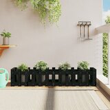 vidaXL Vrtna visoka greda z ograjico črna 150x30x30 cm trdna borovina Cene