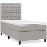 Maison Chic Box spring postelja - Vzmetna postelja z vzmetnico svetlo siva 90x200 cm blago SL13044, (21902921) Cene