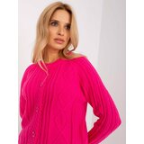 Fashion Hunters Dark pink cardigan with cable Cene