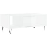  The Living Store Klubska mizica visok sijaj bela 90x50x36,5 cm inženirski les - Klubska Mizica, (21502384) | Shoptok.si