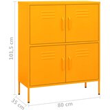 Ormarić za pohranu boja senfa 80 x 35 x 101,5 cm čelični | shoptok.hr