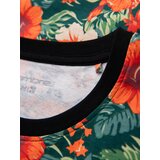 Ombre Men's full print floral pattern cotton t-shirt - black | Shoptok.si