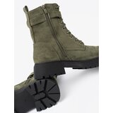 Shelvt Dark green workers with thick soles and lacing | ePonuda.com