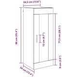 vidaXL Stenska omara Umetni hrast 34,5 x 34 x 90 cm Konstruiran les | Shoptok.si