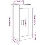 vidaXL Zidni ormarić Umjetnički hrast 34,5 x 34 x 90 cm | shoptok.hr