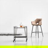 MID.YOU BARSKI STOL, črna, rjavosiva | Shoptok.si