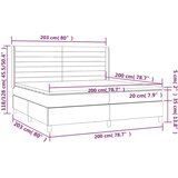  box spring s madracem LED plavi 200x200 cm od tkanine | shoptok.hr