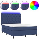  The Living Store Box spring postelja z vzmetnico LED modra 140x200 cm blago - Box Spring Postelja, (21500880) | Shoptok.si