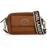 Karl Lagerfeld Torba za čez ramo 'Rue St-Gullaume' konjak / črna / srebrna / bela | Shoptok.si