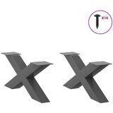  Noge za stolić u obliku slova X 2 kom antracit 70x(30-31) cm | shoptok.hr