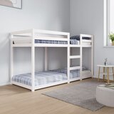  Krevet na kat bijeli 75 x 190 cm od masivne borovine | shoptok.hr