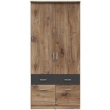 Lesnina-XXXL omara za oblačila brando 2, hrast, temno siva, š. 91 cm Cene