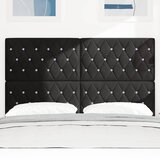  LED glava kreveta s LED trakama s uzglavljem Crna 144 cm Baršun | shoptok.hr