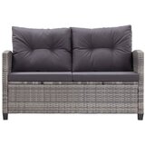 Maison Chic Vrtni kavč - Zunanji kavč dvosed z blazinami siv 124 cm poli ratan, (22041817) Cene