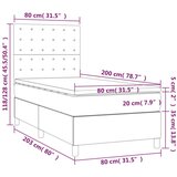  Box spring postelja z vzmetnico LED siva 80x200 cm umetno usnje, (20930246) | Shoptok.si