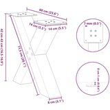  Noge za klubsko mizico v obliki črke X 2 kosa antracitne 60 x (42-43) cm jeklo, (22123882) | Shoptok.si