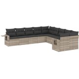  10-dijelni set vrtnih sofa poliratan s jastucima svijetlosivi | shoptok.hr
