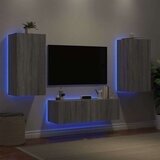  3-dijelni zidni TV ormarići s LED svjetlima boja hrasta | shoptok.hr