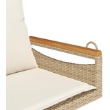  Klupa za ljuljanje s jastucima bež 63x62x40 cm od poliratana | shoptok.hr