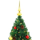 vidaXL Umetna novoletna jelka z bučkami in LED lučkami zelena 150 cm | Shoptok.si
