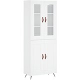Maison Chic Visoka omara - Komoda - Predalnik bela 69,5x34x180 cm inženirski les, (21718730) | Shoptok.si