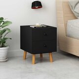  Noćni ormarići 2 kom crni 40 x 30 x 50 cm od masivne borovine | shoptok.hr