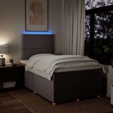 vidaXL Krevet s oprugama i madracem smeđesivi 120 x 190 cm od tkanine | shoptok.hr