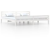 The Living Store Posteljni okvir bel iz trdnega lesa 200x200 cm - Posteljni Okvir, (21526800) | Shoptok.si