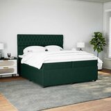  Krevet s oprugama i madracem tamnozeleni 200x200 cm baršunasti | shoptok.hr