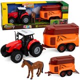  Tractor with Trailer for Transporting Horse Figurine Lights Sounds 3 pcs. | Shoptok.si