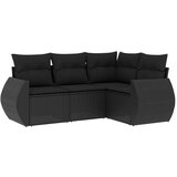  The Living Store Vrtna sedežna garnitura 4-delna z blazinami črna poli ratan - Vrtna Sedežna Garniture, (21460548) | Shoptok.si