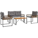  Set vanjskog namještaja s jastukom 4 pcs Svijetlo siva | shoptok.hr