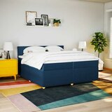  Krevet s oprugama i madracem plavi 200 x 200 cm od tkanine | shoptok.hr
