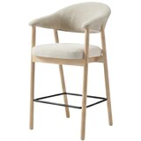 Unique Furniture Krem/u prirodnoj boji podstavljena barska stolica s naslonima za ruke (visine sjedala 67 cm) Elk – u