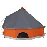 vidaXL Družinski šotor tipi za 10 oseb siv in oranžen vodoodporen | Shoptok.si