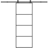 vidaXL Klizna vrata s priborom 76 x 205 cm od ESG stakla i aluminija | shoptok.hr