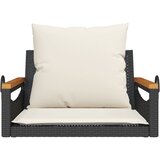  Klupa za ljuljanje s jastucima crna 63x62x40 cm od poliratana | shoptok.hr
