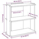 vidaXL Regal za knjige s 3 razina boja staro drvo 60x30x80 cm drveni | shoptok.hr