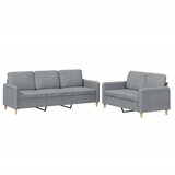  2-dijelni set sofa s jastucima svjetlosivi od tkanine | shoptok.hr